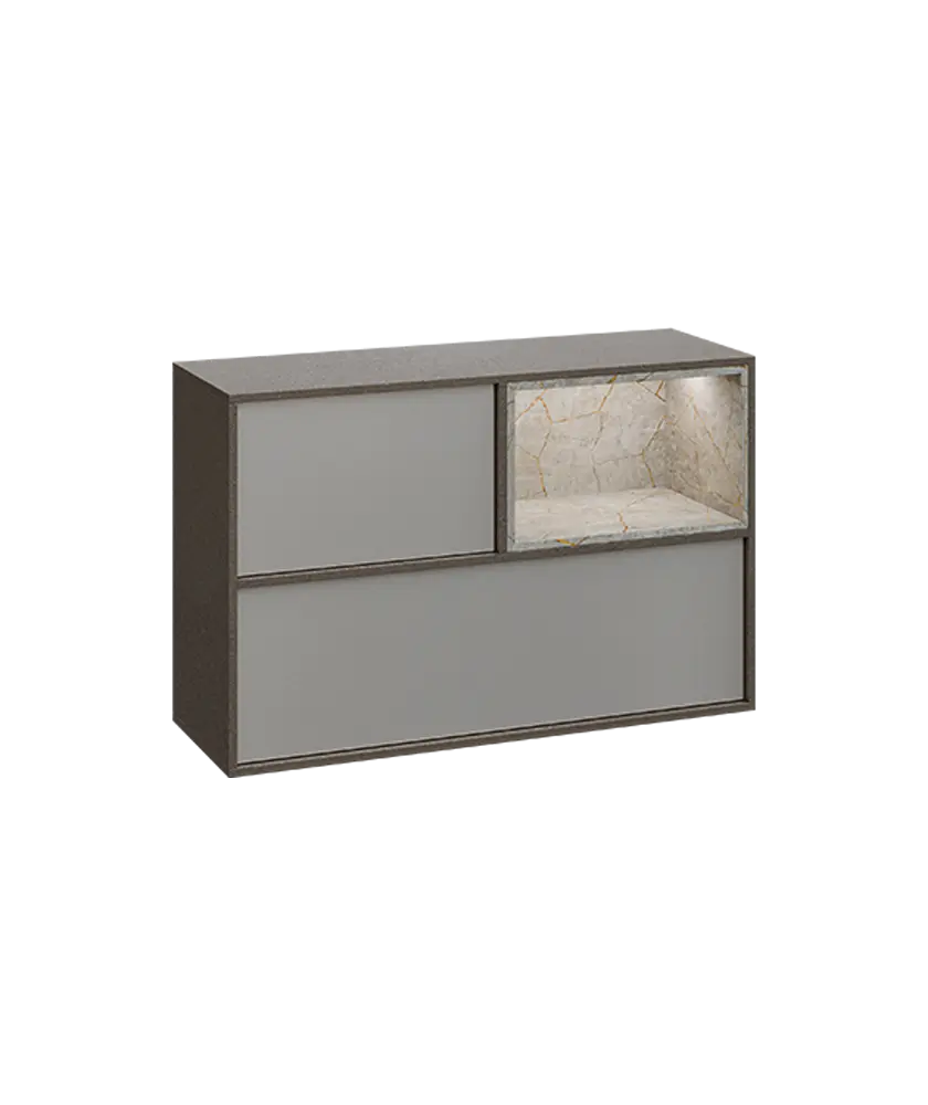 ERE H1231 P horní modul, pravý, 2-výklop/nika, 770x1200x400, metalická